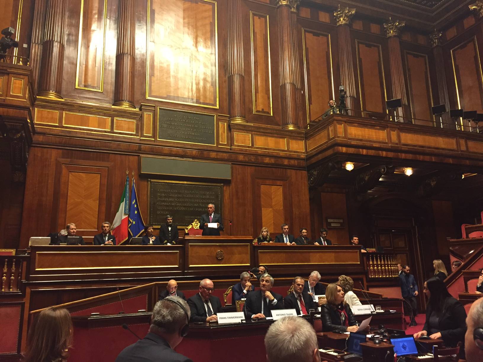 De plenaire zaal van de Italiaanse senaat