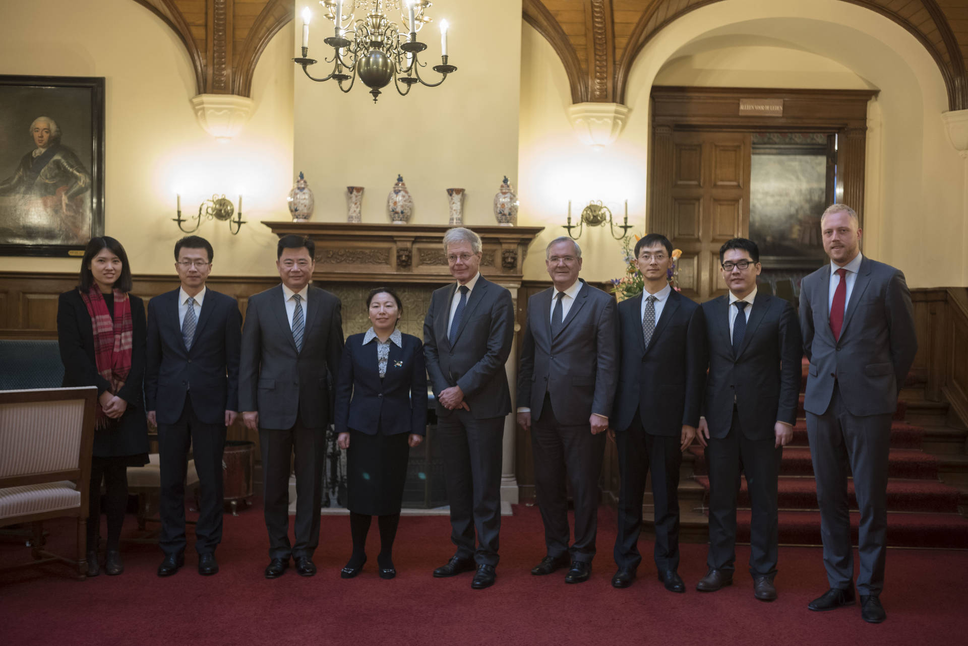 Ontvangst Chinese delegatie door Eerste Ondervoorzitter Flierman