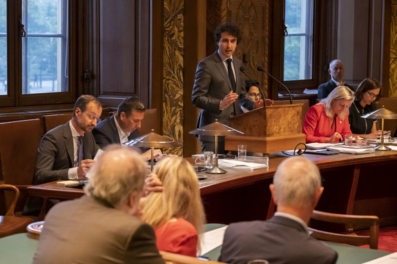 Tweede Kamerlid Klaver (GroenLinks) tijdens het debat op 21 mei