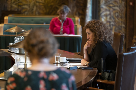 Minister Van Engelshoven van Onderwijs, Cultuur en Wetenschap tijdens het debat op 27 mei 2019