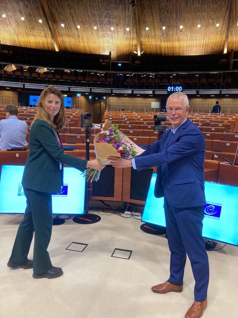 Felicitatie van de leider van de Nederlandse delegatie, Petra Stienen (D66)