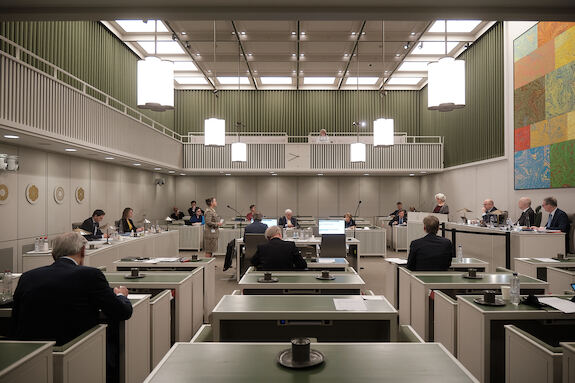 De Eerste Kamer tijdens het debat op 8 februari 2022