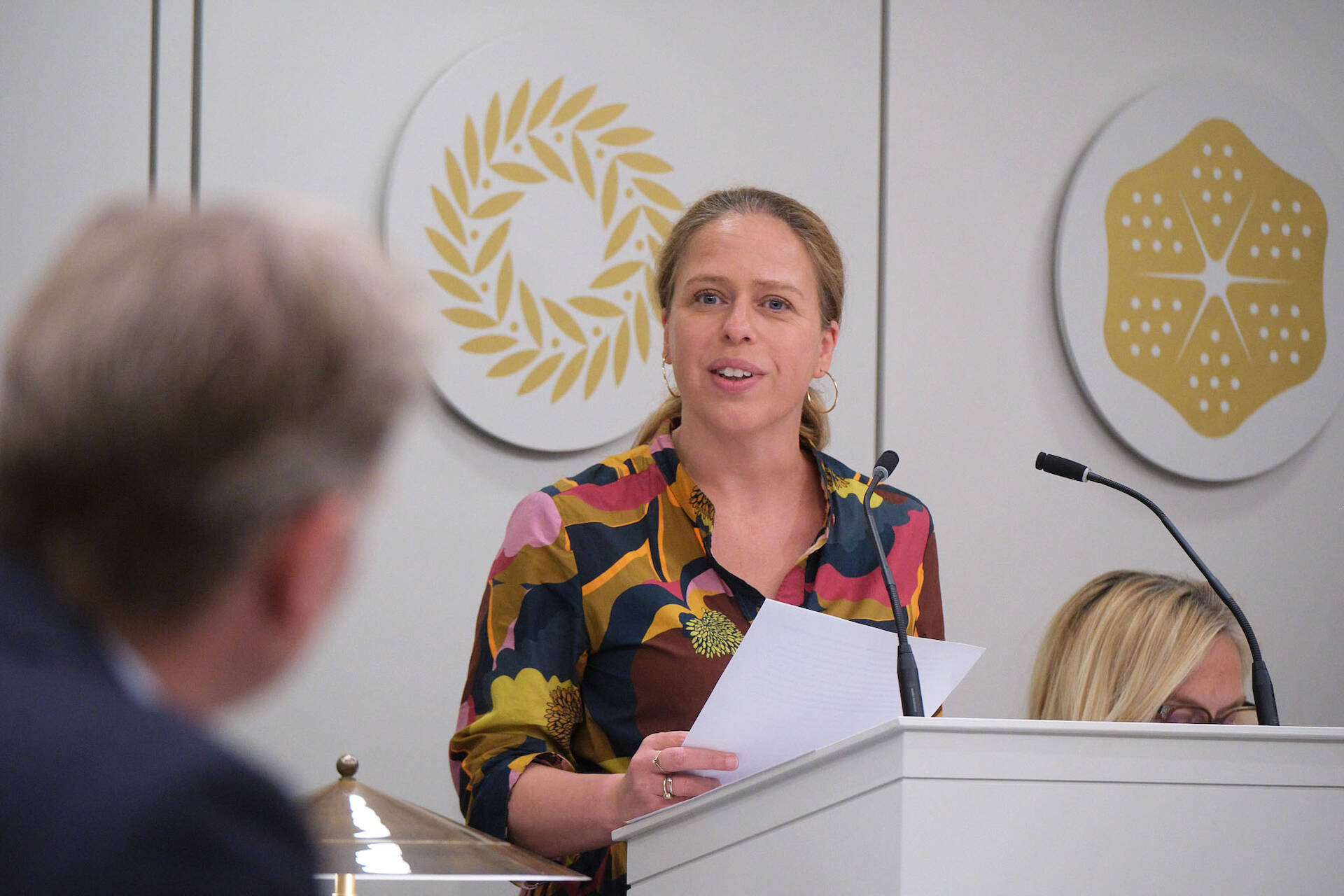 Minister Schouten (APP) tijdens het debat op 11 juli 2023