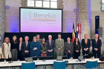 Nederlandse delegatie tijdens de bijeenkomst in Middelburg