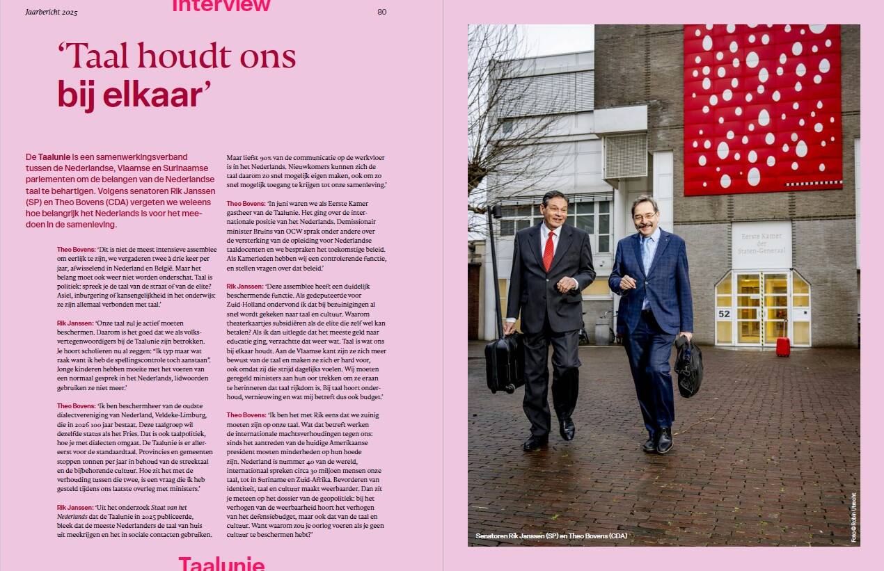 Foto van interview uit het Jaarbericht