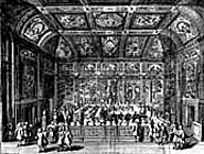 Foto gravure De vergaderzaal rond 1730